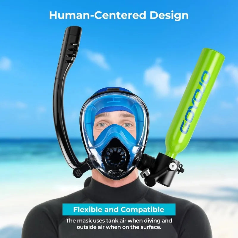 Diving Tank with Snorkel Mask 0.5L Mini Scuba